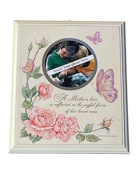 Vintage Hallmark 1980 Mother's Love Floral Photo Frame Roses Used